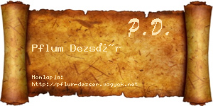 Pflum Dezsér névjegykártya